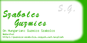 szabolcs guzmics business card